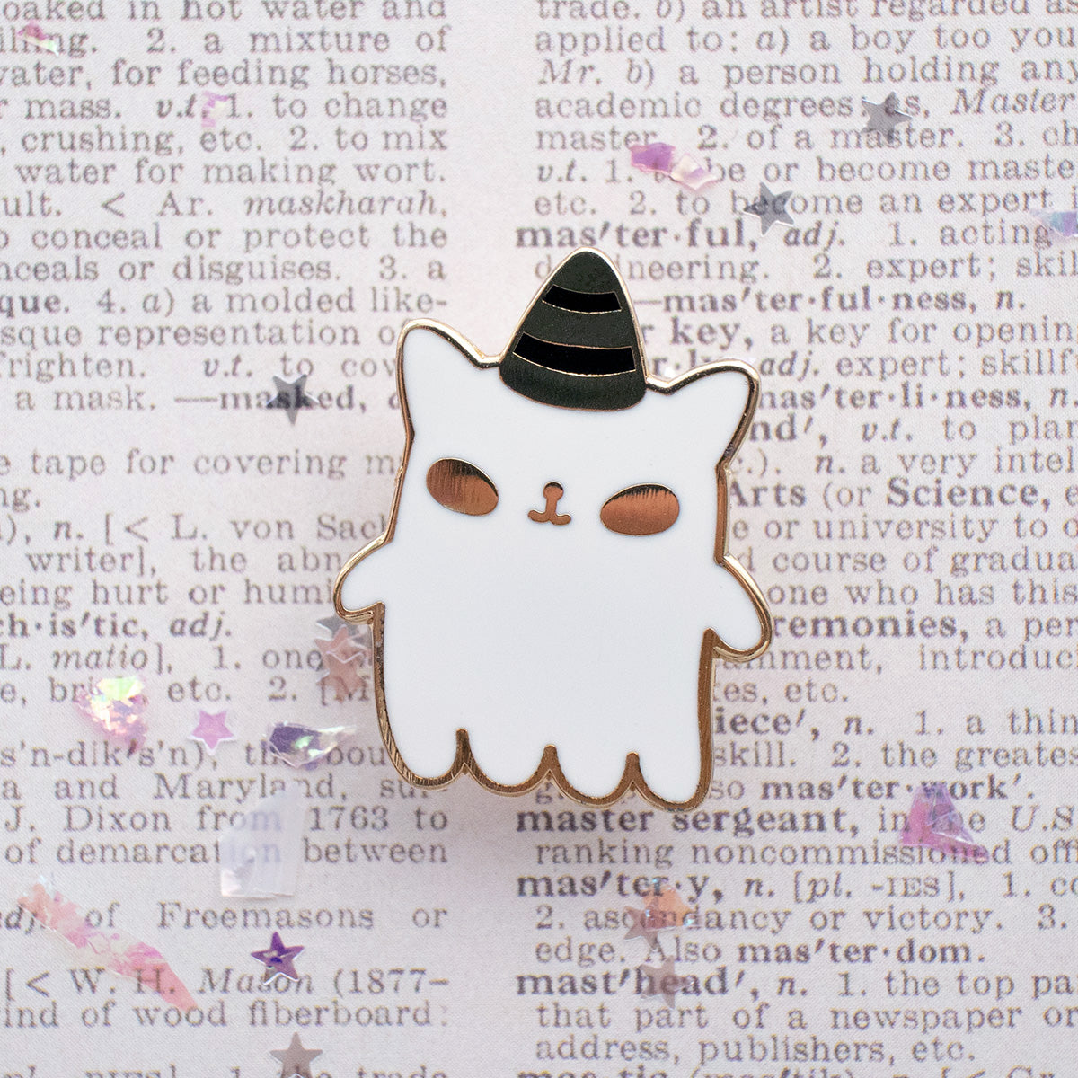 Cat Ghost Enamel Pin (B GRADE)